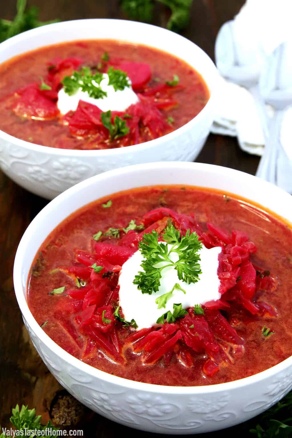 Red Borscht Recipe Beet Soup Valya S Taste Of Home