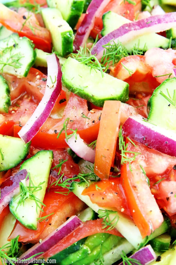 Cucumber Tomato Onion Salad (Quick, Easy, and Tasty!)