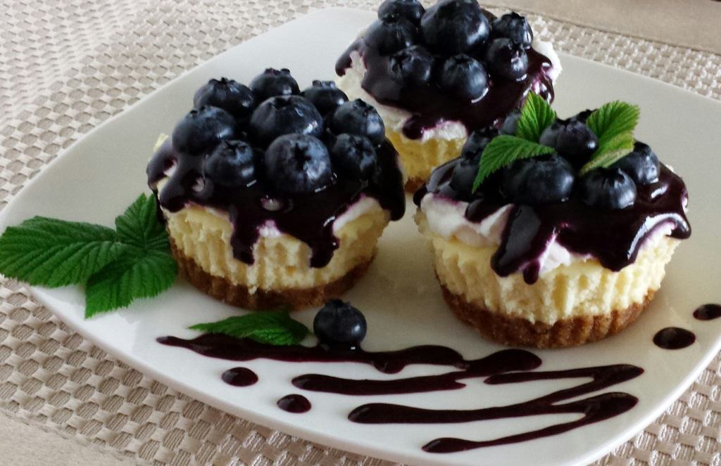 Mini Blueberry Cheesecakes - Valya's Taste Of Home