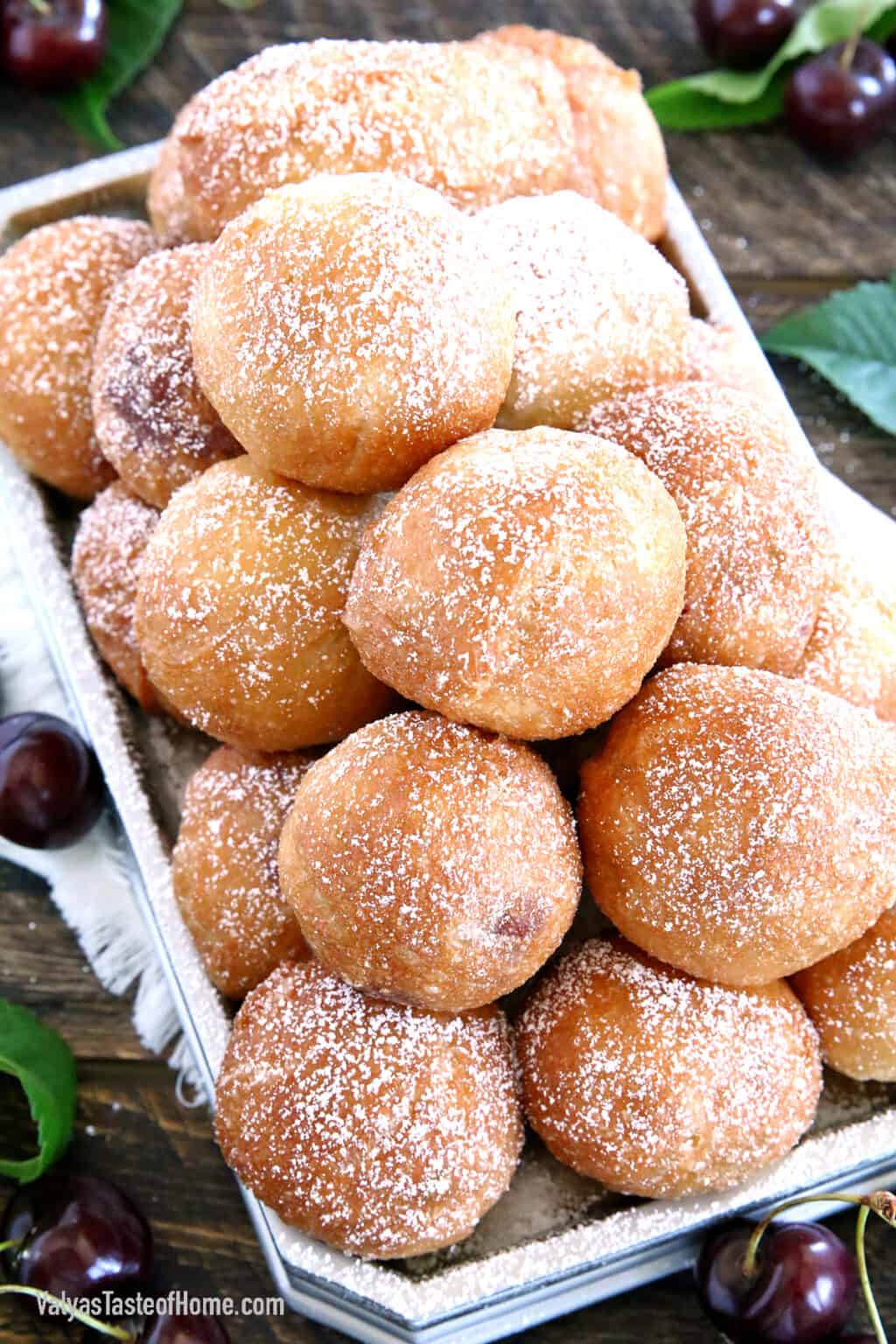 Cherry Filled Donut Holes (Easy Ponchiki Recipe!)