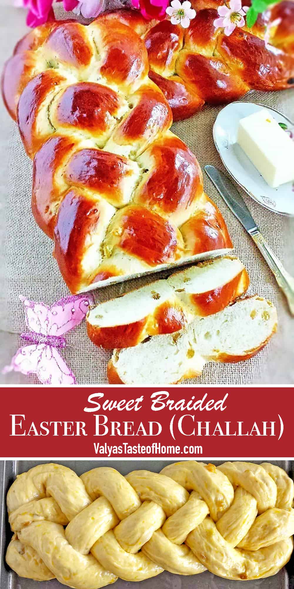 Sweet Braided Easter Bread with Raisins - Valya's Taste of Home