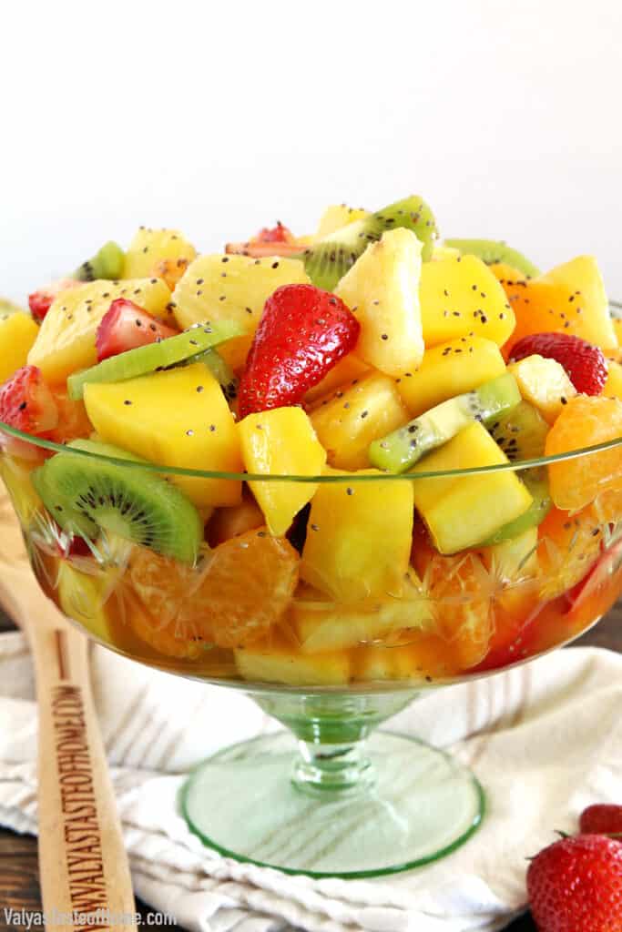 Easy Tropical Fruit Salad (with the Perfect Salad Dressing)