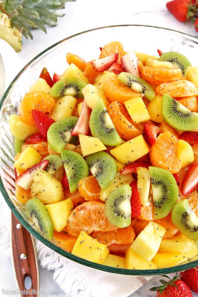 Easy Tropical Fruit Salad (with the Perfect Salad Dressing)