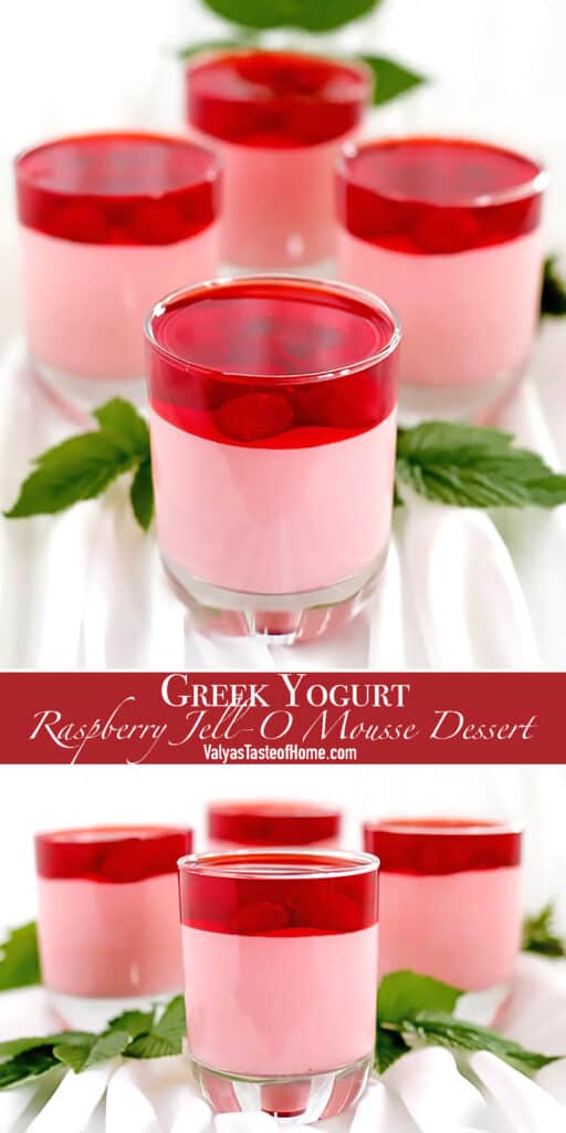 Greek Yogurt Raspberry Jell-O Mousse Dessert - Valya's Taste of Home