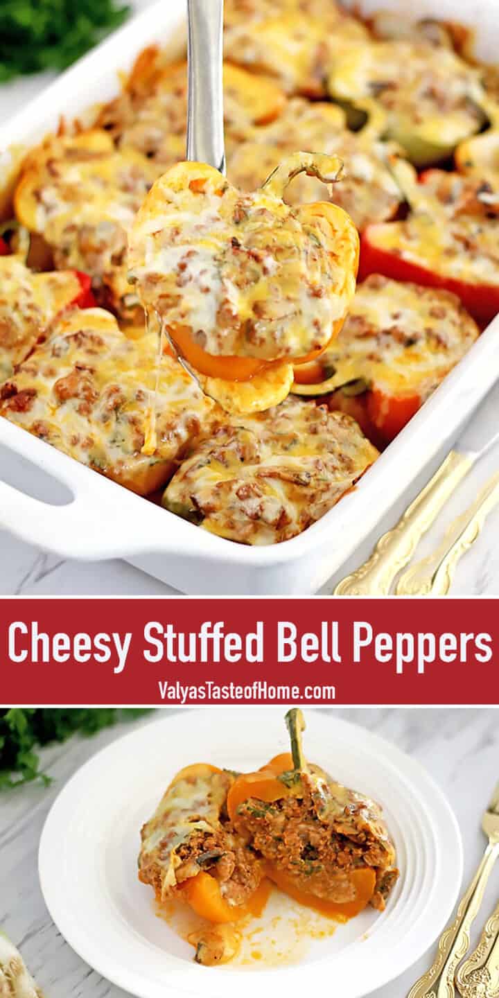 Cheesy Stuffed Bell Peppers - Valya's Taste of Home