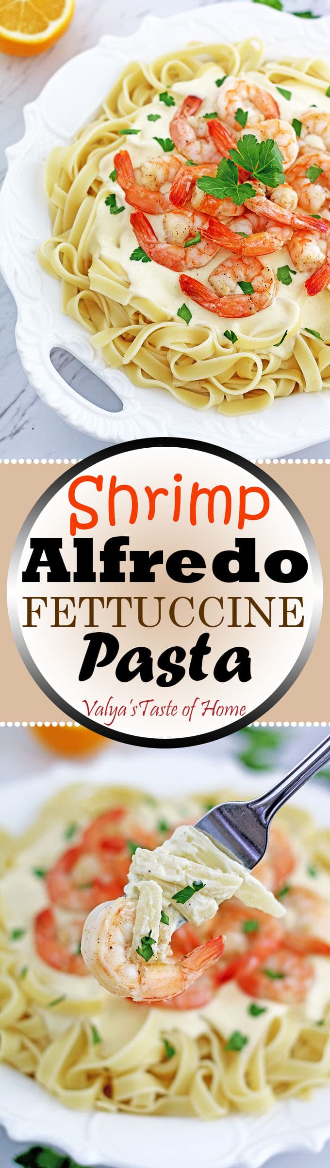 Shrimp Alfredo Fettuccine Pasta Recipe - Valya's Taste of Home