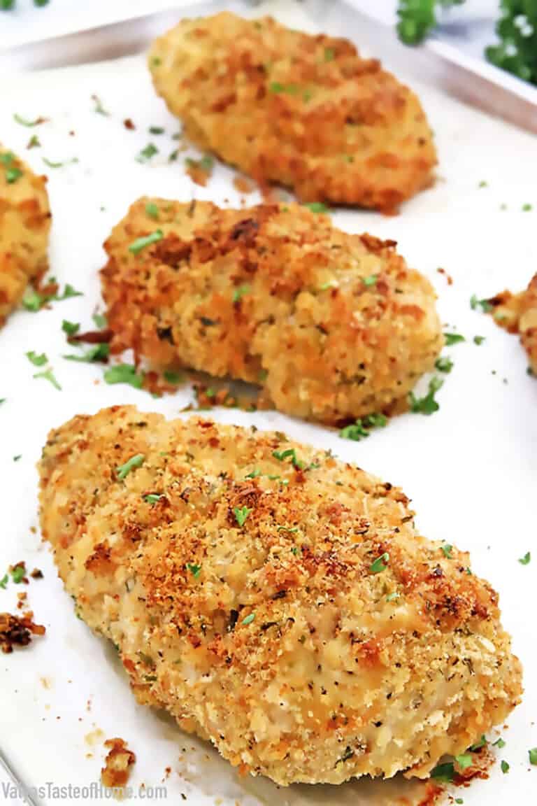 Super Easy Crusted Parmesan Chicken (Perfectly Golden-Brown)