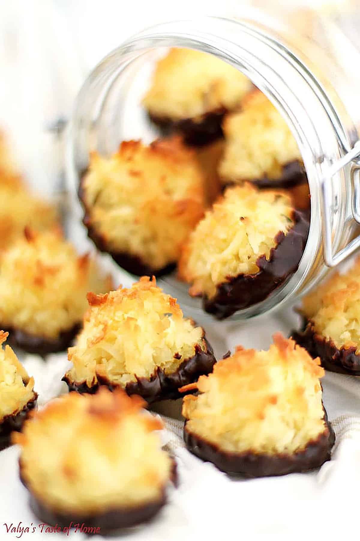 The Easiest Chocolate Dipped Coconut Macaroons Recipe