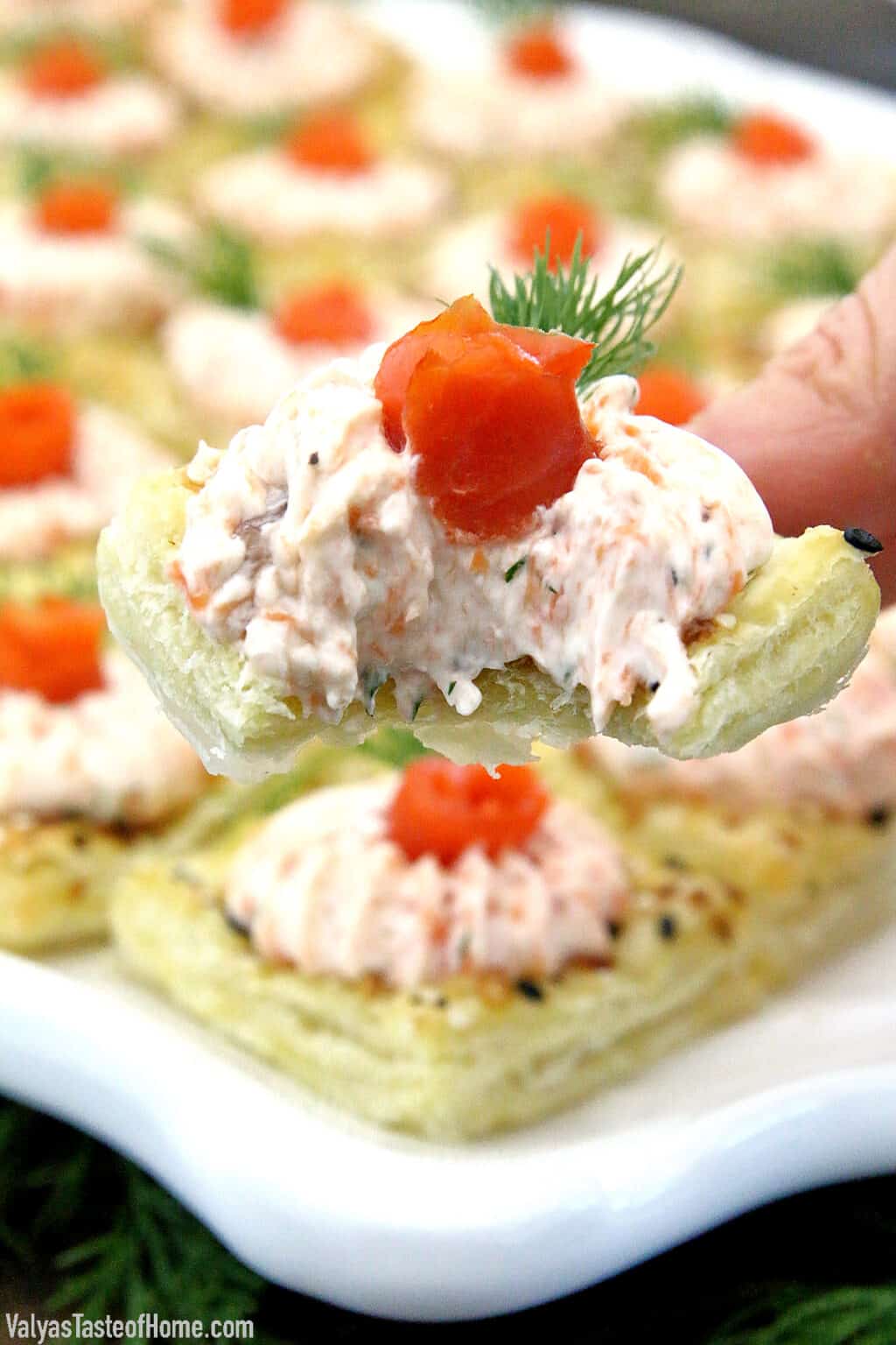 Easy Smoked Salmon Appetizers W Crispy Puff Pastry Base   Easy Smoked Salmon Cream Cheese Pastry Appetizers 6 1024x1536 