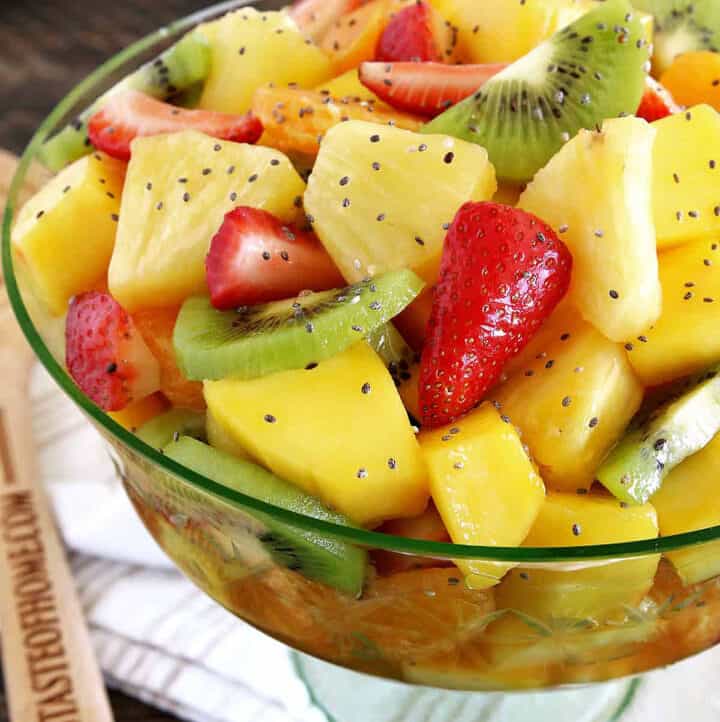 Easy Tropical Fruit Salad (with the Perfect Salad Dressing)