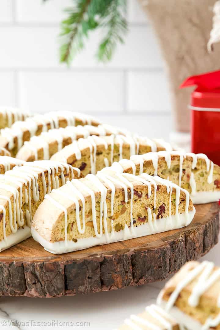 Easy Cranberry Pistachio Biscotti (Festive Holiday Cookies!)